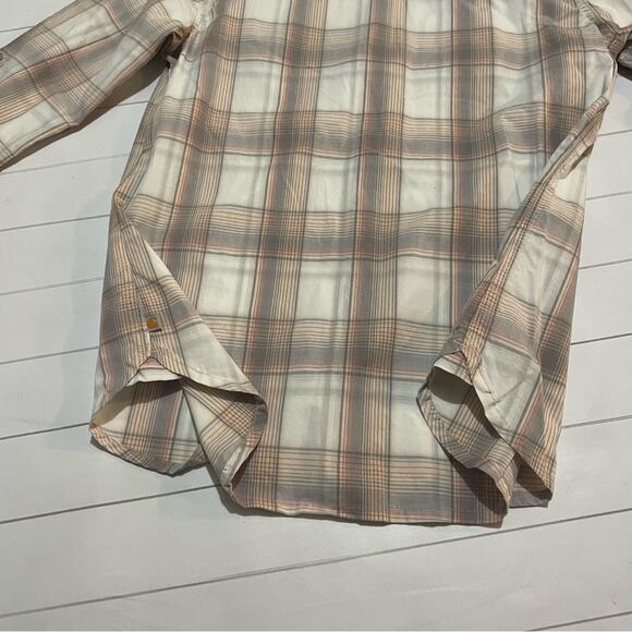 Carhartt Pink White Plaid Button Front Shirt Top Women’s Size Small‎ - Picture 4 of 15